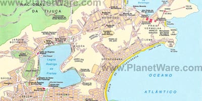 வரைபடம் கடற்கரைகள் உள்ள ரியோ டி ஜெனிரோ